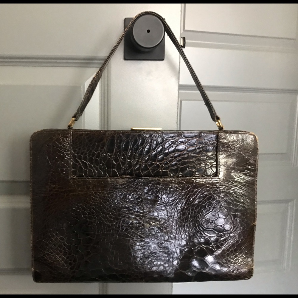 Vintage Balmain faux croc handbag